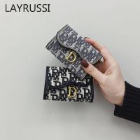 【CW】 LAYRUSSI ID Credit Card Wallets Leather Designer Small Wallet Purse for Men Female