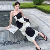 Senior French word shoulder strapless dress with female summer feeling small design sleeveless little temperament long skirt