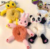 Women Cute Cartoon Plush Hair Band Elastic Accessorie Rabbit Panda Little Yellow Duck Cows Toy Rope Rubber Ties Animal Scrunchie Hair Accessories