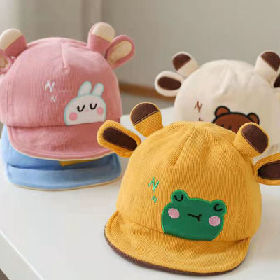 หมวกเบสบอลเด็กหญิงเด็กชายรูปกระต่ายหมีเด็กหูรูปสัตว์การ์ตูนน่ารักหมวกกันแดดปรับได้