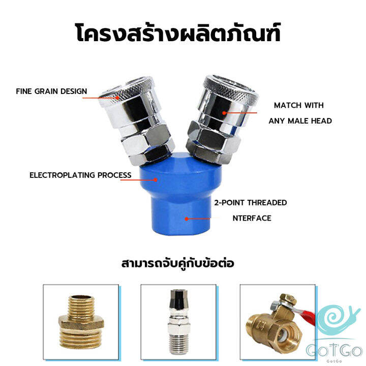 gotgo-คอปเปอร์ลม-ค็อปเปอร์-2-ทาง-3-ทาง-ขนาด-1-4-ใช้กับ-งานลม-ปั๊มลม-pneumatic-coupling