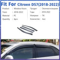 แผ่นบังแดดกระจกหน้าต่าง DS7 Citroen 2018-2022,ฝาครอบช่องแอร์ป้องกันกันสาดที่กำบังป้องกันฝนอุปกรณ์ตกแต่งรถยนต์