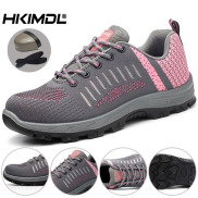 HKIMDL Giày bảo hộ lao động Phụ nữ Ngón chân thép Giày thể thao Nam giới