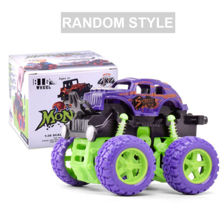 love-ready-inertial-stunt-pull-back-toy-cars-4wd-friction-powered-monster-trucks-perfect-gift-red-green-purple-orange