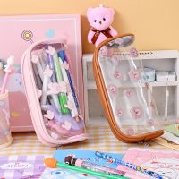 [COD] Large-capacity transparent pencil bag ins girl cute cartoon pvc primary school students high-value