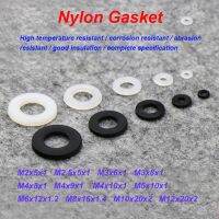 50 PCS M2/3/4/5/6/8/10/M12 Nylon Gasket Screw Plastic Washer Straight Through Cylinder Plastic Insulated Flat Gasket Black/White