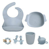 Solid Food Dining Appliance Gifts Waterproof Baby Bibs Kawaii Feeding Food Tray Dishes Plates Spoon Cup With Lid Baby Essentials