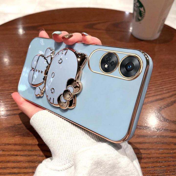 folding-makeup-mirror-phone-case-for-oppo-reno-8t-4g-5g-a78-a1-pro-case-fashion-cartoon-cute-cat-multifunctional-bracket-plating-tpu-soft-cover-casing