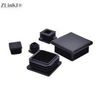 10pcs Black Blanking End Cap Square Tube Cap Floor Protector Pads Square Pipe Plug Chair Non-slip Cover Furniture Accessories