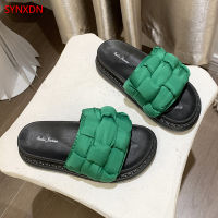 SYNXDN Platform Woman Slippers Luxury Women Shoes Designer Flip Flops Outdoor Beach Slides Flat Thick Bottom Bread Slaps