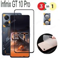 Infinix GT 10 Pro กระจกเทมเปอร์สำหรับ Infinix Hot 30 5G Note 30 VIP Pro 30 5G 30i 30ศูนย์5G 2023สมาร์ท7 3in 1อุปกรณ์ป้องกันเลนส์ปกป้องหน้าจอและฟิล์มด้านหลังคาร์บอนไฟเบอร์