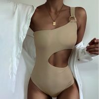 Swimsuit Ring Linked Womens Swimwear Monokini Backless Bodysuits 2022 High Cut Bathing Suits