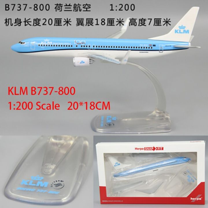 1-200ขนาด-klm-b787-9-b737-800สายการบิน-abs-เครื่องบินพลาสติกของเล่นโมเดลเครื่องบินเครื่องบินของเล่นเก็บสะสมของเล่นโมเดล