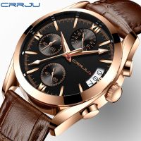 「Dark blue watch」 CRRJU Mens ChronograpWatches LuxuryGoldMen Currentrelogio Masculino