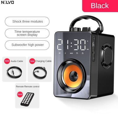 Remote Control Karaoke Bluetooth Speaker With Microphone Bluetooth 5.0Mirror Screen Intelligent Subwoofer Led Display Clock