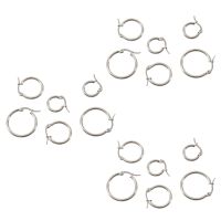 9 Pairs 15mm 20mm 25mm Stainless Steel Hoop Huggies Earrings Set Woman Silver Color