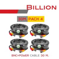 BILLION สายสำเร็จรูป สำหรับกล้องวงจรปิด BNC+power cable 30 เมตร (PACK 4) BY BILLIONAIRE SECURETECH