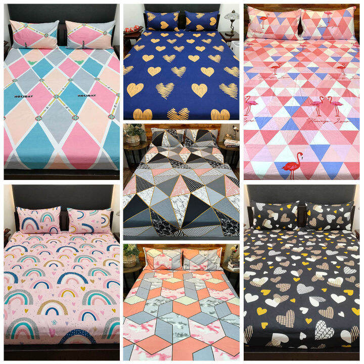 Printed Bed Sheet Modern Design (2pcs Pillow Case Included in Bed Sheet