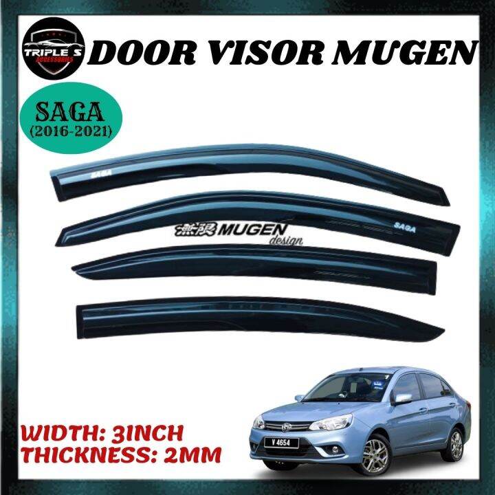 Proton Saga VVT 2016-2023 Door Visor Mugen Style Air Press Sun Visor ...