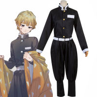 Demon Slayer Kimetsu no Yaiba Kamado Tanjirou Agatsuma Zenitsu Cosplay Costume Tomioka Giyuu Kochou Shinobu Black Team Uniform