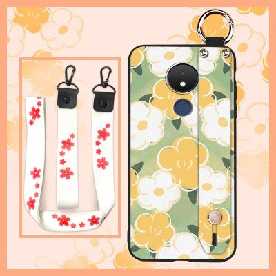 cartoon Anti-knock Phone Case For Nokia C21 Shockproof Back Cover Fashion Design Wrist Strap Anti-dust cute protective