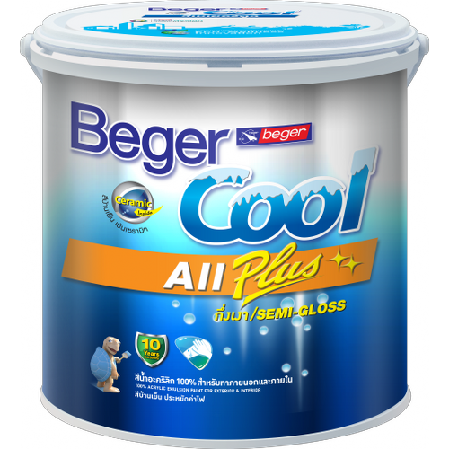 beger-ไดม่อนชิลด์-3-78-ลิตร-และ-cool-all-plus-9-ลิตร-159-3-กึ่งเงา-เกรดสูง-ทนทาน-15-ปี-สีทาภายนอก-สีทาบ้าน-สีน้ำ