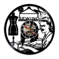 Hot sell Sewing Room Decor Wall Clock Vintage Vinyl Record Clock Quilter Handmade Wall Art Decor For Fashion Clothing Store