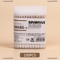 sunkepo6392 100/200PCS disposable Home dual Heads หูทำความสะอาดเครื่องสำอางค์ cotton swabs buds