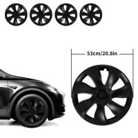 ฝาปิดดุมล้อ19นิ้วสีดำด้านตัวป้องกันขอบล้อรถยนต์4ชิ้นสำหรับรุ่น Y