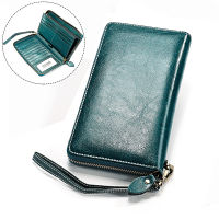 Genuine Leather Women Wallets Long Zipper Purse RFID Card Holder nd Ladies Wallet Female Clutch Big Capacity Fashion Wallet