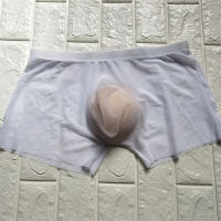 Sexy Lingerie Transparent Underwear Mens Boxers Comfortable Breathable Net Yarn Boxer U convex Shorts Panties Cueca Masculina