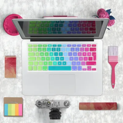 Gradient Eu Keyboard Cover Skin for Turkey MacBook Air Pro 13 15 Retina Turkish Keyboard Stickers For iMac Keyboard A1314