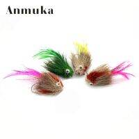 Anmuka Fly Fishing Hair Hook Luya False Bait Feather Hook Imitation Mouse Handmade Bound Trout Warping Mouth Full Water LayerLures Baits