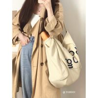 ▧△ YOHOO!/chic Korean style lazy style casual large-capacity one-shoulder canvas bag shopping bag school bag female ins