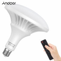 Andoer 150W ไฟ LED หลอดไฟโคมไฟสำหรับถ่ายภาพหลอดไฟ3000K-6500K หรี่แสงได้ประหยัดพลังงาน E27 Mount พร้อมรีโมทคอนโทรลสำหรับสตูดิโอถ่ายภาพคลังสินค้าบ้านสำนักงานโรงแรม