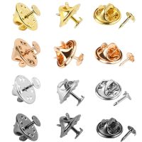 【CW】 50 Set Metal Butterfly Clutch Clips with Stud Kits for Jewelry Making Tie Tacks Brooch Pin Badge Back Replacements Accessories