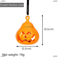 LATER สร้อยคอฟักทองเรืองแสงฮาโลวีนพวงกุญแจไฟ LED ฟักทองสายฟักทองเรืองแสงของเล่นกระเป๋าถือจี้เครื่องประดับ DIY