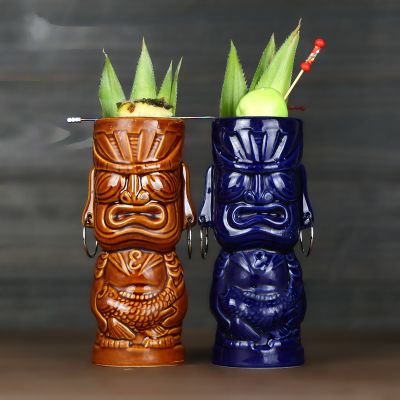 Hawaii Tiki Mugs Cocktail Cup Beer Beverage Mug Wine Mug Ceramic Tiki Mugs