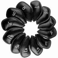 【2023】12pcs Set Thick Synthetic Leather Golf Iron Head Covers Set Headcover Fit All nds for Callaway Ping Taylormade Co Etc