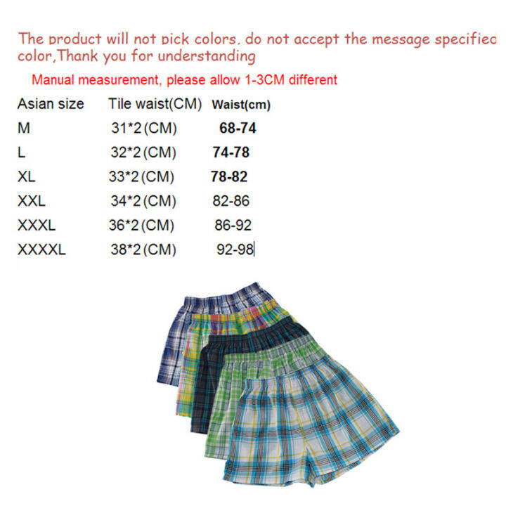 m-xxxxl-mens-underwear-boxers-loose-shorts-classic-plaid-men-boxer-shorts-mix-colors-trunks-cotton-cuecas-underwear-4pcs