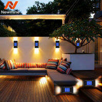 NEWMINE CN 6 LED ไฟติดผนังโซล่า Solar Light Outdoor โคมไฟกันน้ำ ไฟอัตโนมัติ Sensor ไฟถนนโซล่าเซล Step Stairs ไฟตกแต่งสวน for ไฟโซล่าเซล บ้าน Fence Post Yard Pathway ฟตกแต่ง Lighting