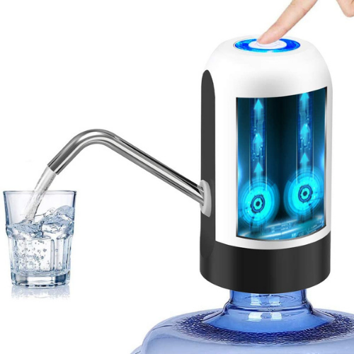 360 Degree Free Rotation Dual-slot,One Button Switch Blue Water Dispenser Wireless Rechargeable Bottle Drinking Water Electrical Pump Drinkware Dispenser USB 