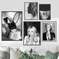 Vintage Sexy Supermodel Kate Moss Poster Canvas Print Wall Art Gifts For Feminist Painting Fashion Wall Art Picture Living Room Wall Décor