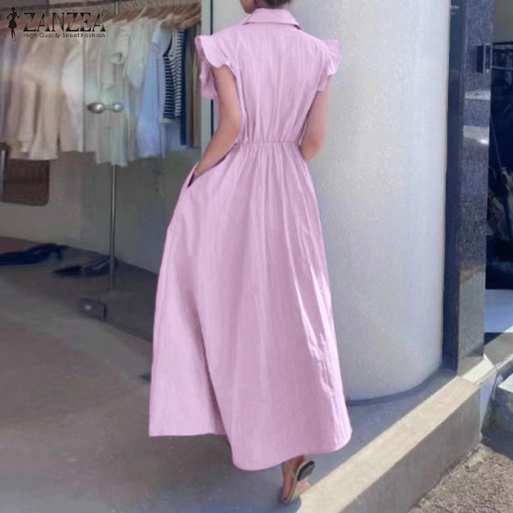 สินค้ามาใหม่-จัดส่งฟรี-fancystyle-zanzea-เสื้อทรงเอไลน์แฟชั่นสำหรับสไตล์เกาหลีของผู้หญิงชุดซันเดรสทำงานคอพับลง-10