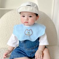 【CC】 Korean Baby Bibs Kids Cotton Cartoon Out False Collar Children Accessiory Color Boy