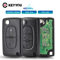 KEYYOU For Peugeot 307 3008 308 408 433MHz ID46 7941 CE0536 CE0523 Flip Key 2 Buttons VA2/HU83 Blade Car Key Fob ASK FSK