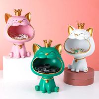 2023 New Cute Cats Figurine Big Mouth Cats Storage Box Sculpture Table Decoration Modern Living Room Desk Home Office Decor