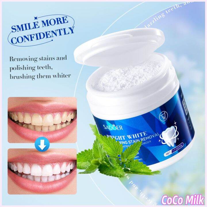 Coco Milk SADOER Tooth Cleaning Powder For Oral Cavity Bright White ...