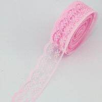 ；‘。、’ (10 Yards/Roll) Pink Color Lace Fabric Rion Decoration Gift Wrapping Handmade DIY Material