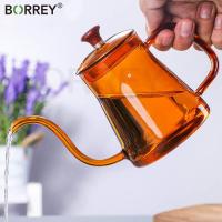 BORREY 350มล./600มล. แก้วปากหม้อกาแฟยาวคอห่านคอหงส์กาต้มน้ำปากบางกาต้มน้ำเครื่องชงกาแฟ